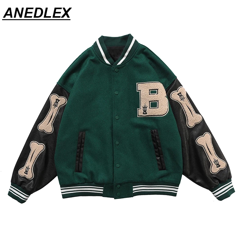 2021 Men Hip Hop Streetwear Furry Bone Patchwork Color Block Jackets Autumn Harajuku Bomber Jacket New Men Baseball Coats Unisex
2021 Men Hip Hop Streetwear Furry Bone Patchwork Color Block Jackets Autumn Harajuku Bomber Jacket New Men Baseball Coats Unisex
