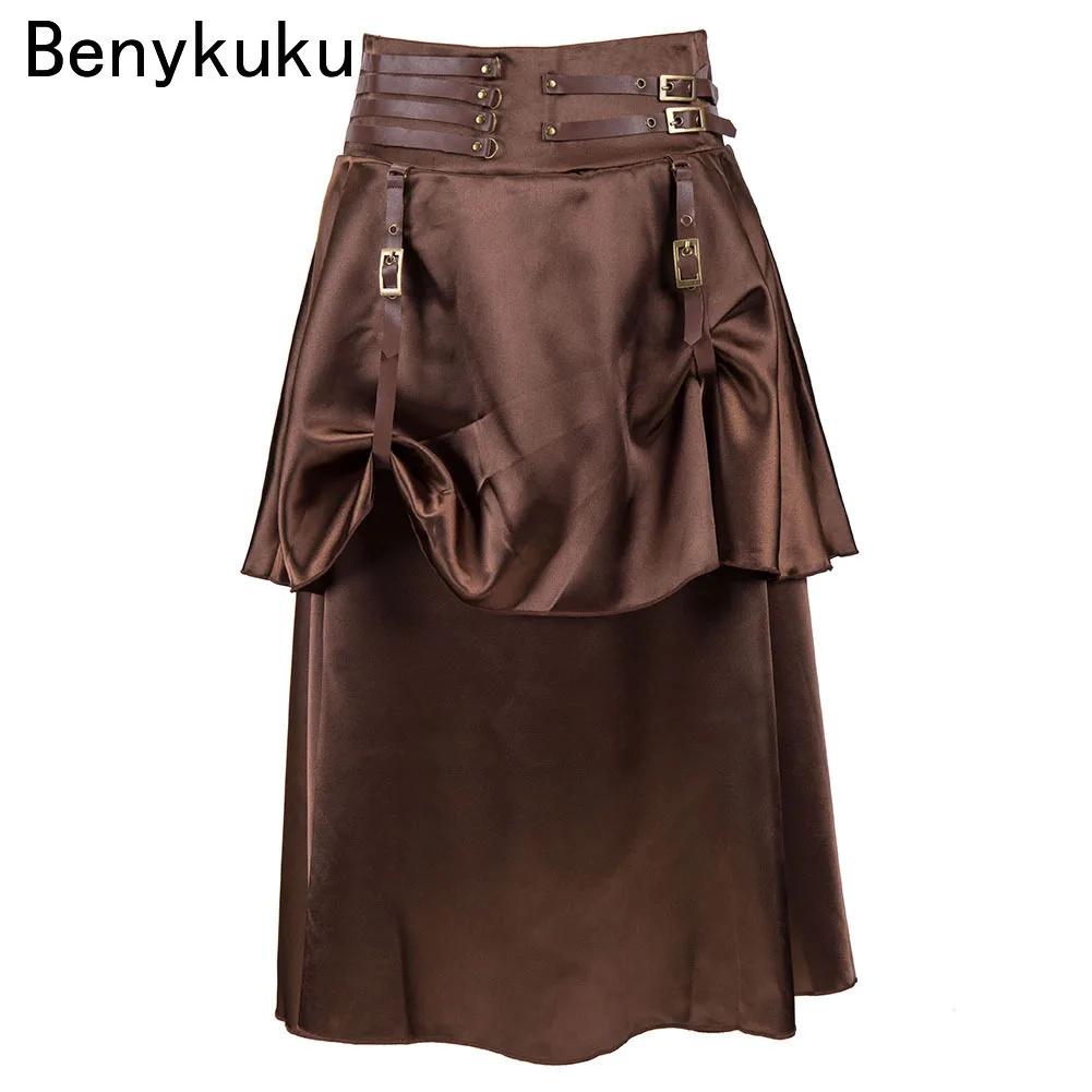 Brown Satin Hip-hop 2 Layers Long Burlesque Pirate Skirt Vintage Steampunk Skirts Womens Victorian Gothic Plus Size Clothing
Brown Satin Hip-hop 2 Layers Long Burlesque Pirate Skirt Vintage Steampunk Skirts Womens Victorian Gothic Plus Size Clothing