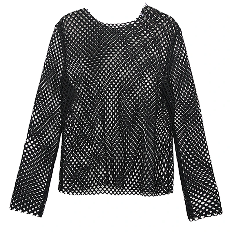 XUXI Black Mesh TShirt Women Thin Hollow-out T-shirt Fashion Long Sleeve Perspective Lined Long Sleeve Top Autumn 2020 FZ3166
XUXI Black Mesh TShirt Women Thin Hollow-out T-shirt Fashion Long Sleeve Perspective Lined Long Sleeve Top Autumn 2020 FZ3166