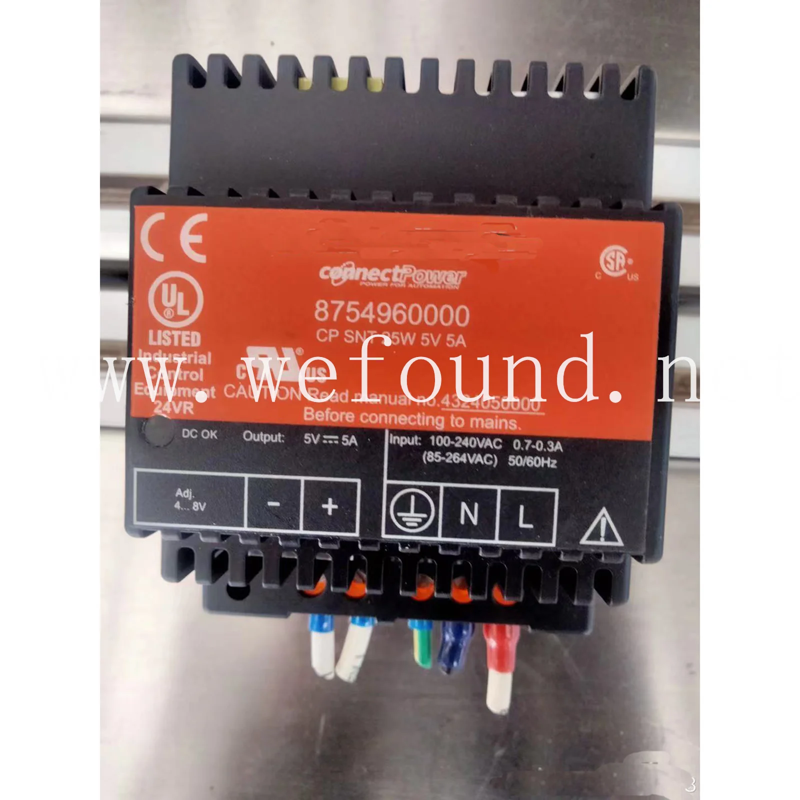 Original Weidmuller 8754960000 CP SNT 25W 5V 5A Rail Switching Power Supply Single Phase 100% Tested BeforeShipment.
Original Weidmuller 8754960000 CP SNT 25W 5V 5A Rail Switching Power Supply Single Phase 100% Tested BeforeShipment.