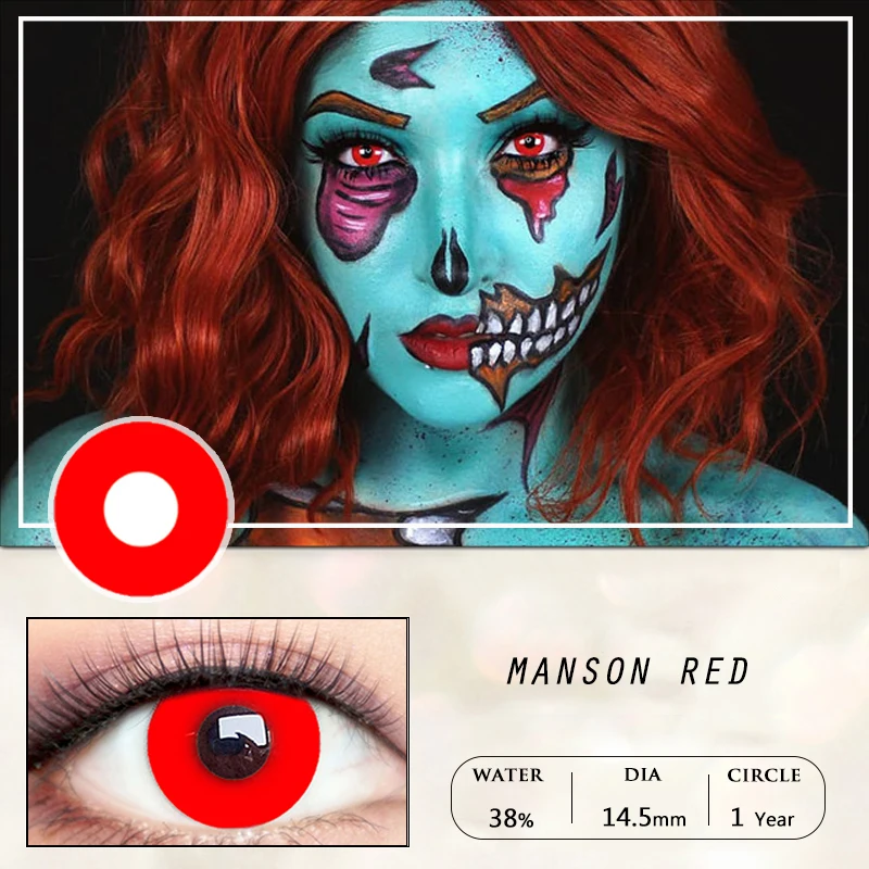Novmas-2pcs/Pair Cosplay Colored Contact Lenses for Eyes Anime Dress Up Yearly Eye Cosmetic Manson Style 6 Color With Free Case
Novmas-2pcs/Pair Cosplay Colored Contact Lenses for Eyes Anime Dress Up Yearly Eye Cosmetic Manson Style 6 Color With Free Case