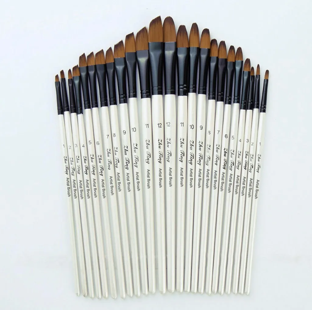 12 Artist Comfortable Painting Brushes Brush Oil Acrylic Flat&Tip Paint Kit Plain Tip Gouache Painting Brush Set Art Supplies
12 Artist Comfortable Painting Brushes Brush Oil Acrylic Flat&Tip Paint Kit Plain Tip Gouache Painting Brush Set Art Supplies