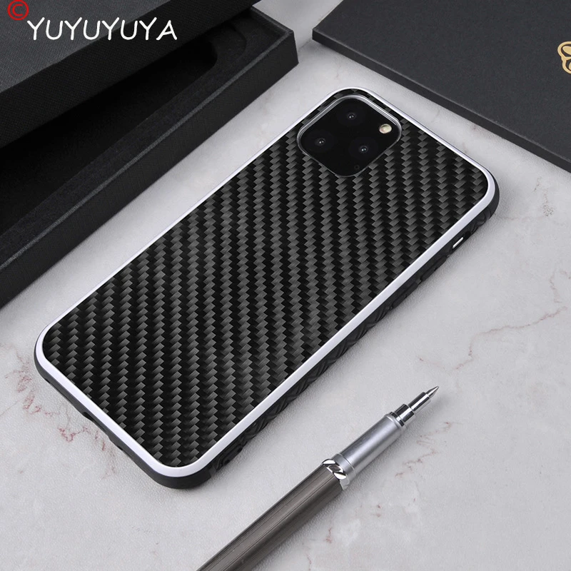 Чехол для телефона из углеродного волокна iphone 11 Pro max кевларовый защитный чехол