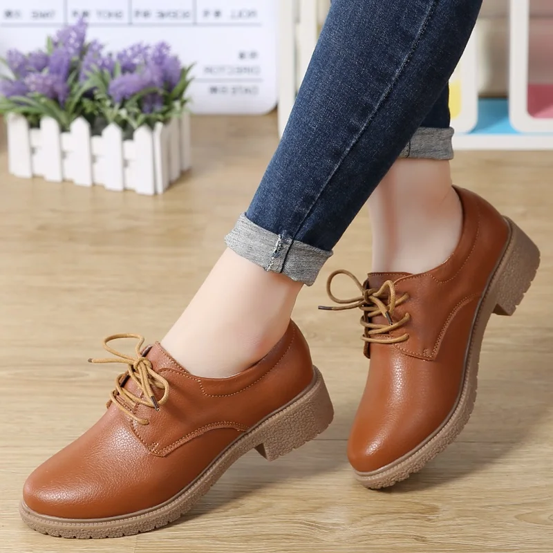 Women Genuine Leather Shoes Casual Spring Autumn Cowhide Breathable Antiskid Comfort Lace Up Waterproof Platform Work Flats New
Women Genuine Leather Shoes Casual Spring Autumn Cowhide Breathable Antiskid Comfort Lace Up Waterproof Platform Work Flats New
