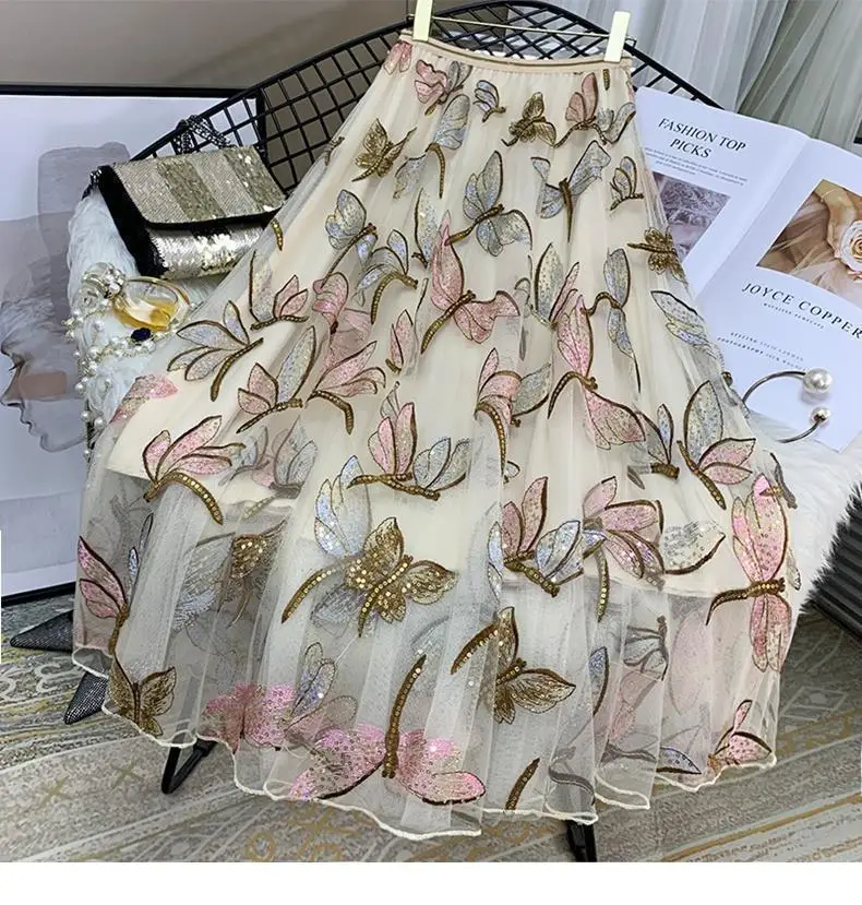 Mesh Floral Skirt Women 2022 Spring Summer Autumn Long Gauze Skirt High Waisted Plus Size Puff Skirts Elegant Mujer
Mesh Floral Skirt Women 2022 Spring Summer Autumn Long Gauze Skirt High Waisted Plus Size Puff Skirts Elegant Mujer