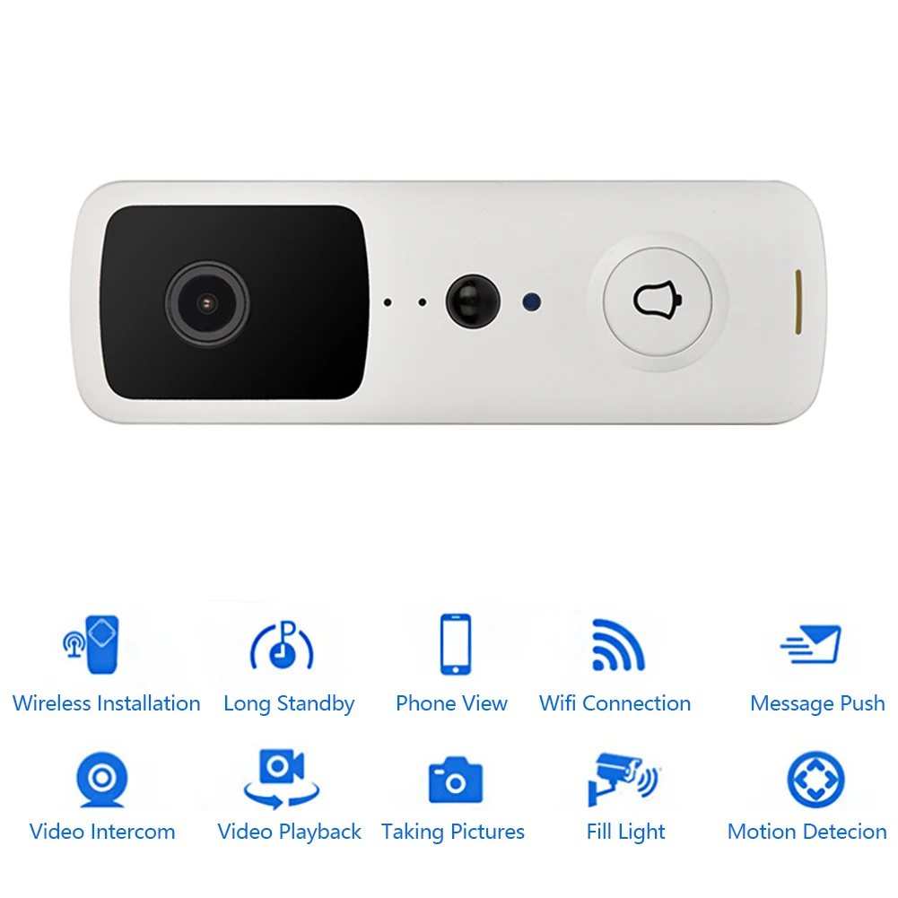 M300 WIFI Doorbell Mini 720P Smart Wireless Video Doorbell Door Intercom Home PIR Security Door Chine Bell with IR Night Vision 
M300 WIFI Doorbell Mini 720P Smart Wireless Video Doorbell Door Intercom Home PIR Security Door Chine Bell with IR Night Vision