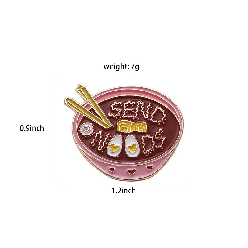 Cartoon Noodle Bowl Brooch Alloy Pin Shirt Badges Enamel Pins Broches for Men Women Badge Pines Brooches Jewelry Accessories | Украшения и