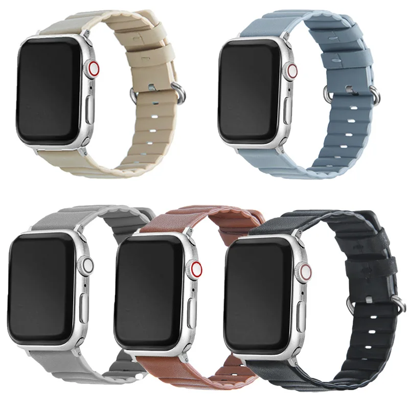Ремешок кожаный с металлической пряжкой для Apple Watch Band 44 45 42 41 38 40, браслет для Apple SE Series 6 5 4 3 2 7
Ремешок кожаный с металлической пряжкой для Apple Watch Band 44 45 42 41 38 40, браслет для Apple SE Series 6 5 4 3 2 7