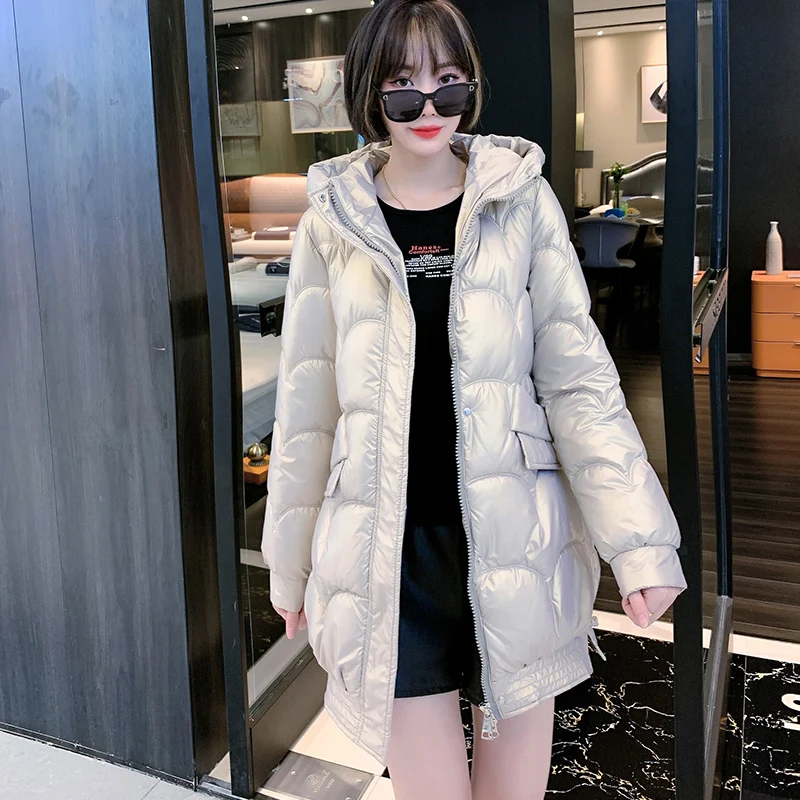 Winter Glossy Casual Thick Long Women Parkas Warm Hooded Bright Cotton Padded Jacket Outwear Loose Zipper Bubble Coat for Ladies
Winter Glossy Casual Thick Long Women Parkas Warm Hooded Bright Cotton Padded Jacket Outwear Loose Zipper Bubble Coat for Ladies