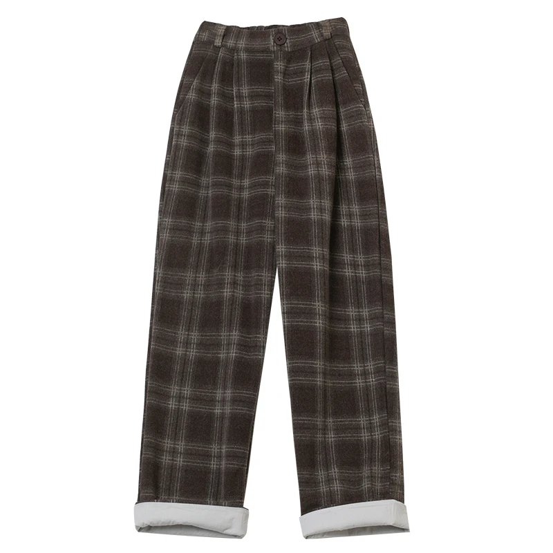 EGGKA Thick Wool Lattice Loose Pants Women's Loose Autumn and Winter New High Waist Drooping Straight Pants Small
EGGKA Thick Wool Lattice Loose Pants Women's Loose Autumn and Winter New High Waist Drooping Straight Pants Small