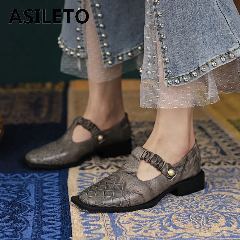 ASILETO New 2021 Ladies Flat Shoes Square Toe Genuine Leather Elastic Band Pearl Vintage Stylish Breathable Size 39 B2298
ASILETO New 2021 Ladies Flat Shoes Square Toe Genuine Leather Elastic Band Pearl Vintage Stylish Breathable Size 39 B2298
