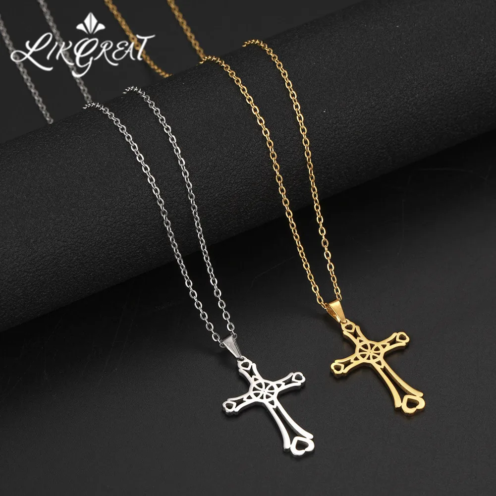 LIKGREAT Celtics Heart Cross Women Pendant Necklace Stainless Steel Necklace Chain Choker Jesus Religious Jewelry collier collar
LIKGREAT Celtics Heart Cross Women Pendant Necklace Stainless Steel Necklace Chain Choker Jesus Religious Jewelry collier collar
