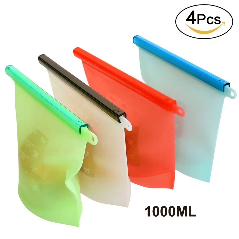 Reusable Silicone Food Freezer Storage Bag Kitchen Food Storage Containers Refrigerator Bag for Fruits Vegetables Meat Soup
Reusable Silicone Food Freezer Storage Bag Kitchen Food Storage Containers Refrigerator Bag for Fruits Vegetables Meat Soup