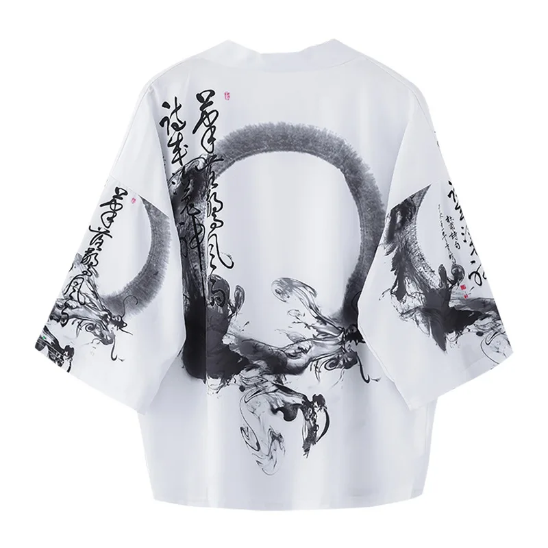 2020 Spring summer Streetwear Haori Male Yukata Samurai Kimono Japanese Kimonos Cardigan Men Chinese ink painting print Kimono
2020 Spring summer Streetwear Haori Male Yukata Samurai Kimono Japanese Kimonos Cardigan Men Chinese ink painting print Kimono