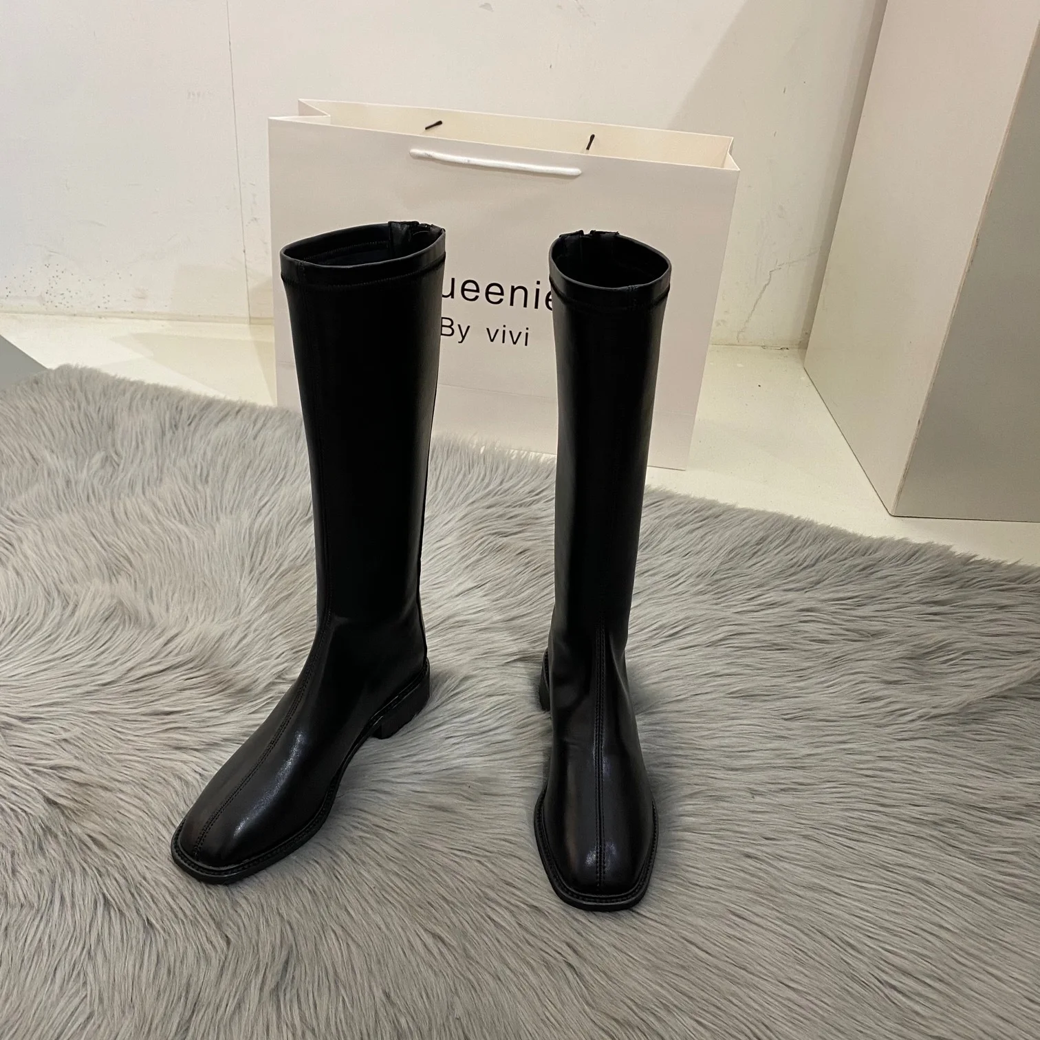 Winter Hingh Heel Boots PU Ankle Brown Black Boots Sqaure Heels Ladies Riding Suede Square Toe Leather Boots Women Botas Mujer
Winter Hingh Heel Boots PU Ankle Brown Black Boots Sqaure Heels Ladies Riding Suede Square Toe Leather Boots Women Botas Mujer