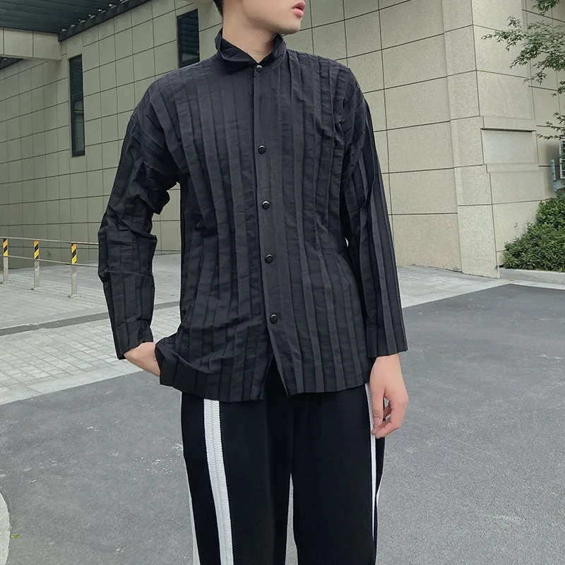 Мужская плиссированная куртка Miyake, новинка 2021, однобортный Универсальный черный кардиган с длинным рукавом и отложным воротником, свободны...
Мужская плиссированная куртка Miyake, новинка 2021, однобортный Универсальный черный кардиган с длинным рукавом и отложным воротником, свободны...