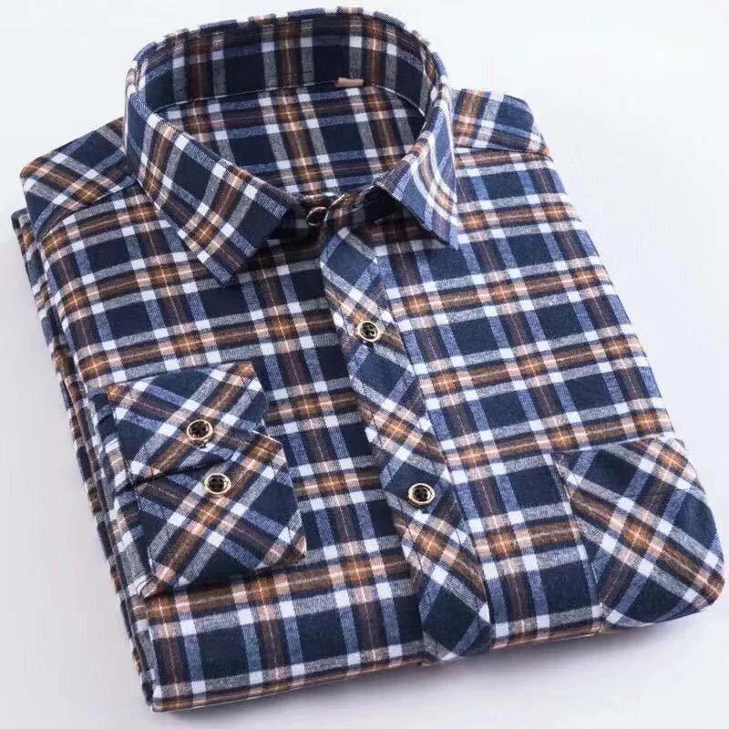 Men's Cotton Long Sleeve Spring And Autumn Shirt Youth Business Plaid Shirt Male Turn Down Collar Dress Shirts Top 
Men's Cotton Long Sleeve Spring And Autumn Shirt Youth Business Plaid Shirt Male Turn Down Collar Dress Shirts Top