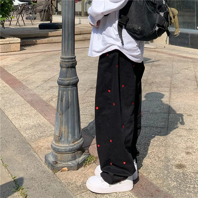 Purplelano Love Embroidery High Waist Baggy Pants Kawaii White Black Pants Boyfriend Loose Wide Leg Pants Casual Streetwear 2021
Purplelano Love Embroidery High Waist Baggy Pants Kawaii White Black Pants Boyfriend Loose Wide Leg Pants Casual Streetwear 2021