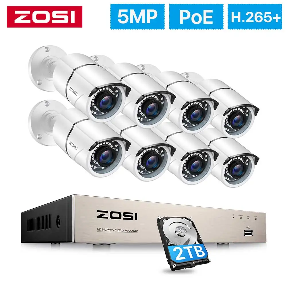 Система видеонаблюдения ZOSI, H.265 + 8 каналов, 5 МП, POE, IP-Камера Super HD 8 Х5 МП, уличный водонепроницаемый комплект видеорегистратора
Система видеонаблюдения ZOSI, H.265 + 8 каналов, 5 МП, POE, IP-Камера Super HD 8 Х5 МП, уличный водонепроницаемый комплект видеорегистратора