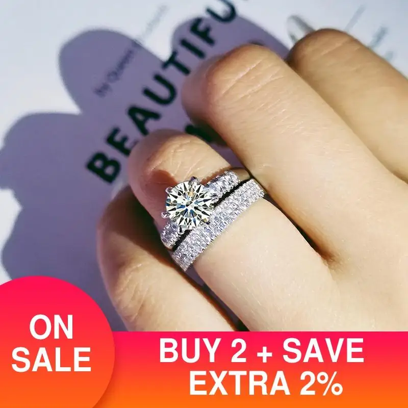 solid 925 sterling silver wedding ring set for women bride engagement Jewelry Band eternity gift botswana zambia wholesale R4858
solid 925 sterling silver wedding ring set for women bride engagement Jewelry Band eternity gift botswana zambia wholesale R4858