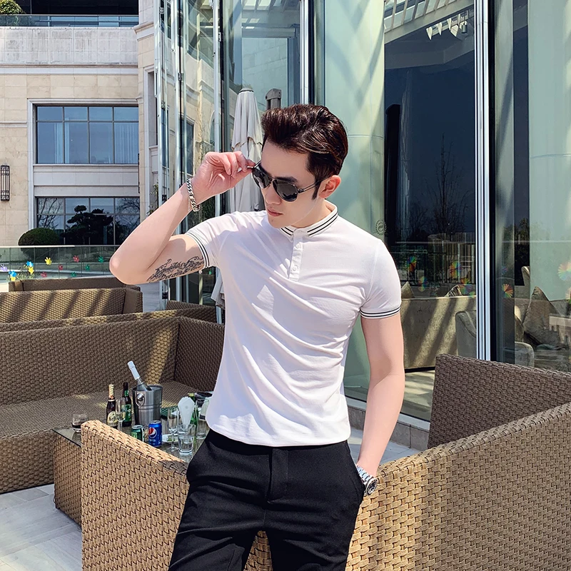 Горячая Распродажа Мода 2020 Лето Высокое качество приталенная рубашка мужская с