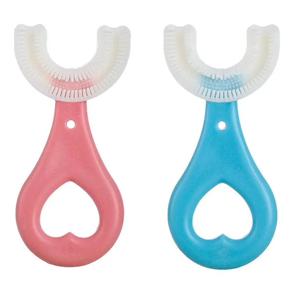 2 Pcs Toothbrush With U-Shaped Food Soft Grade Silicone Brush Head For Kids Baby Bathroom Cleaning Supplies Blue Pink
2 Pcs Toothbrush With U-Shaped Food Soft Grade Silicone Brush Head For Kids Baby Bathroom Cleaning Supplies Blue Pink