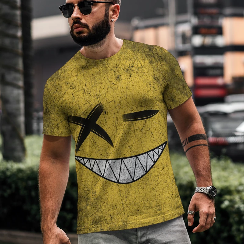2021 Summer New Men's Smile Pattern T-shirt High-quality T-shirt Street Graffiti Short-sleeved 3D Printing Casual T-shirt
2021 Summer New Men's Smile Pattern T-shirt High-quality T-shirt Street Graffiti Short-sleeved 3D Printing Casual T-shirt