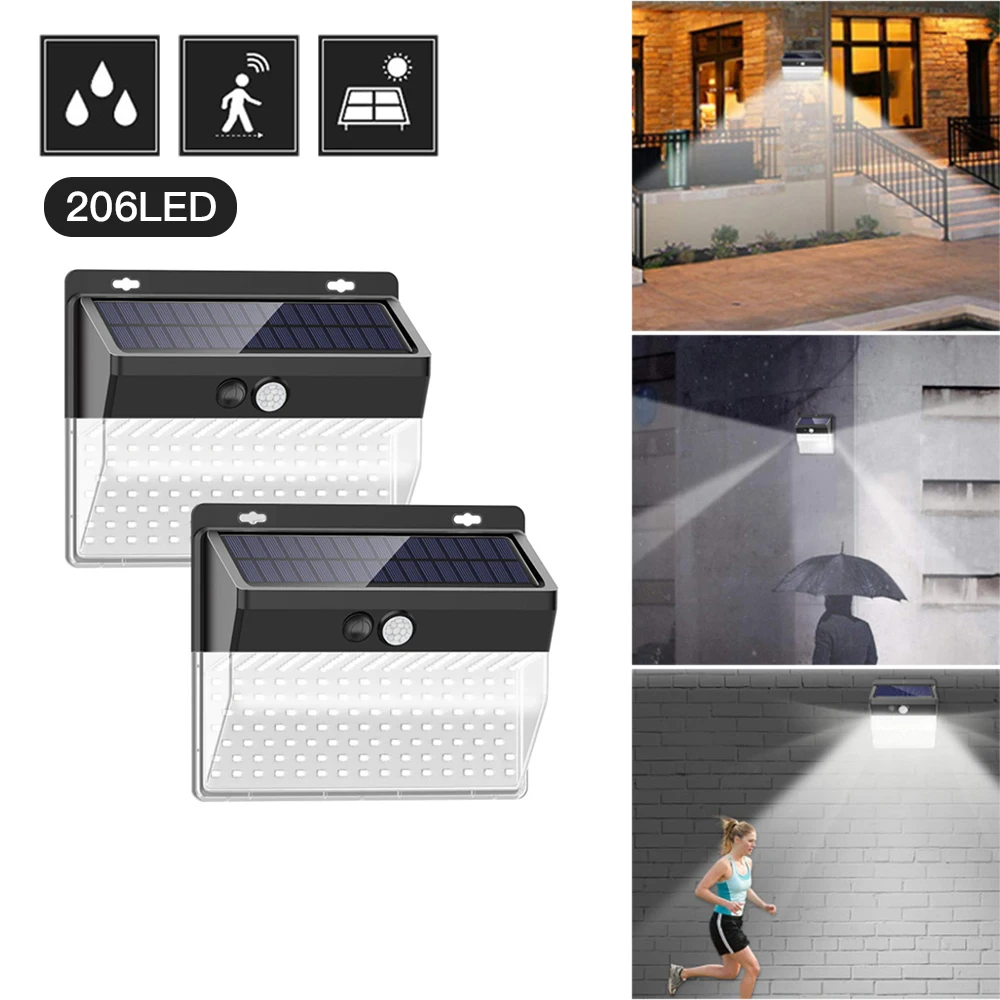 Wireless Solar Powered LED Solar Light 206 LEDS Waterproof PIR Motion Sensor Outdoor Fence Garden Light Pathway Solar Wall Lamp 
Wireless Solar Powered LED Solar Light 206 LEDS Waterproof PIR Motion Sensor Outdoor Fence Garden Light Pathway Solar Wall Lamp