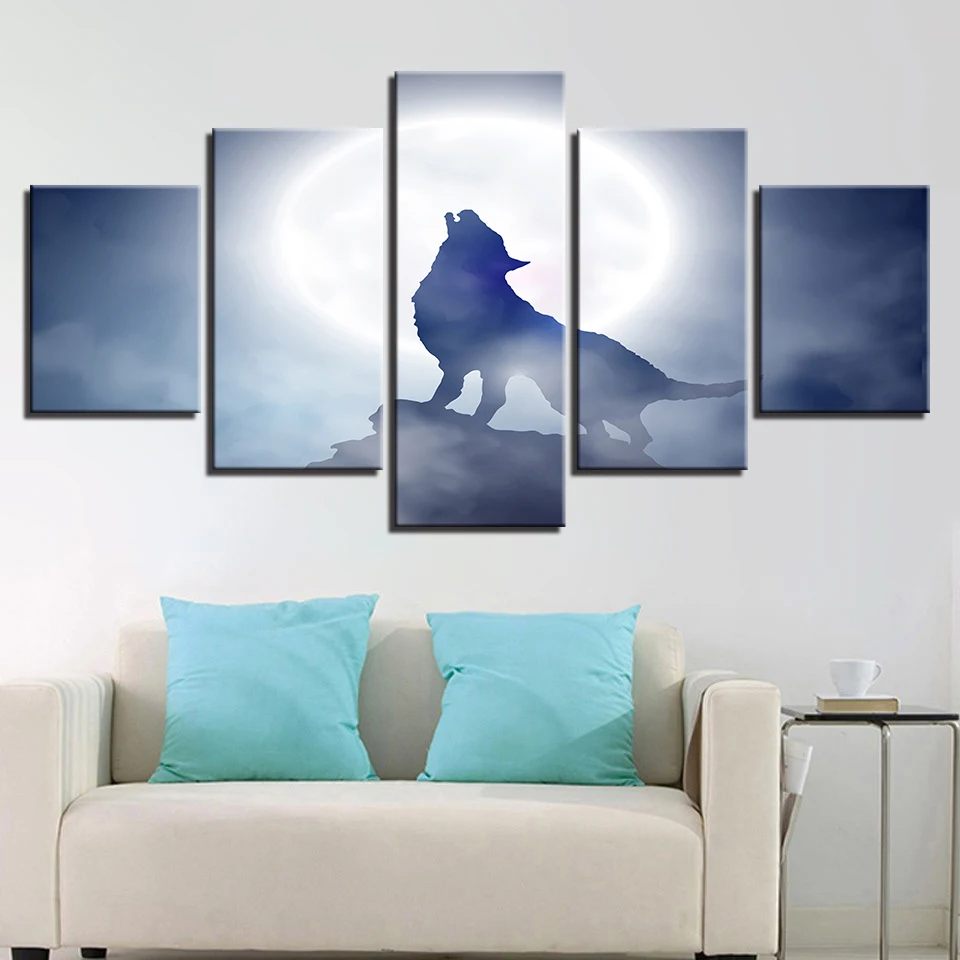5 Piece Canvas Wall Art Full Moon Night Animal Wolf Howl Poster Living Room Modern Decoration Bedroom Image Home Office Poster
5 Piece Canvas Wall Art Full Moon Night Animal Wolf Howl Poster Living Room Modern Decoration Bedroom Image Home Office Poster