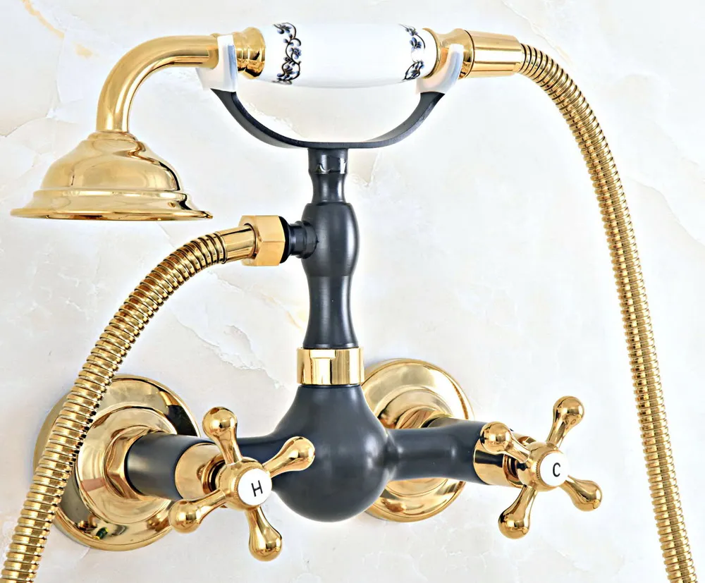 Золотистый и черный латунный настенный смеситель для ванны с масляным покрытием и резьбой 1,5 м, смеситель для шланга 2na453 
Золотистый и черный латунный настенный смеситель для ванны с масляным покрытием и резьбой 1,5 м, смеситель для шланга 2na453