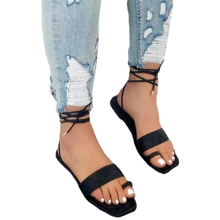 2021 Women Sandals Hollow Cross-Tied Weave Shoes Fashion Cozy PU flip flops Ankle Strap Ladies Square Toe Flat Shoes
2021 Women Sandals Hollow Cross-Tied Weave Shoes Fashion Cozy PU flip flops Ankle Strap Ladies Square Toe Flat Shoes