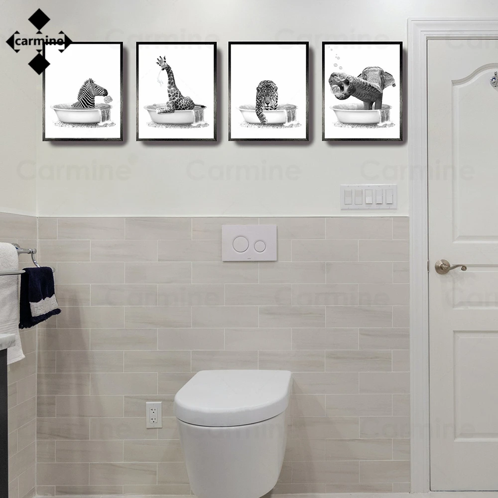 Bathroom Bathtub Canvas Painting Black and White Animals Wall Art Picture Modern Style Zebra Giraffe Printing Picture Home Decor
Bathroom Bathtub Canvas Painting Black and White Animals Wall Art Picture Modern Style Zebra Giraffe Printing Picture Home Decor