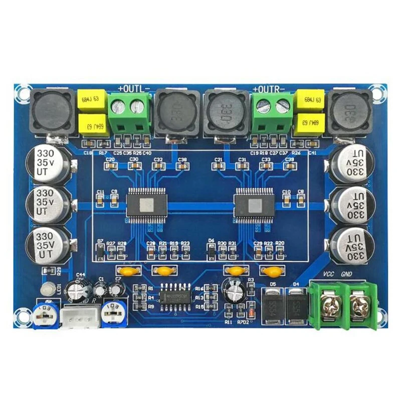 HW-719 TPA3116 D2 Dual-Channel Stereo High Power Digital Audio Power Amplifier Board
HW-719 TPA3116 D2 Dual-Channel Stereo High Power Digital Audio Power Amplifier Board