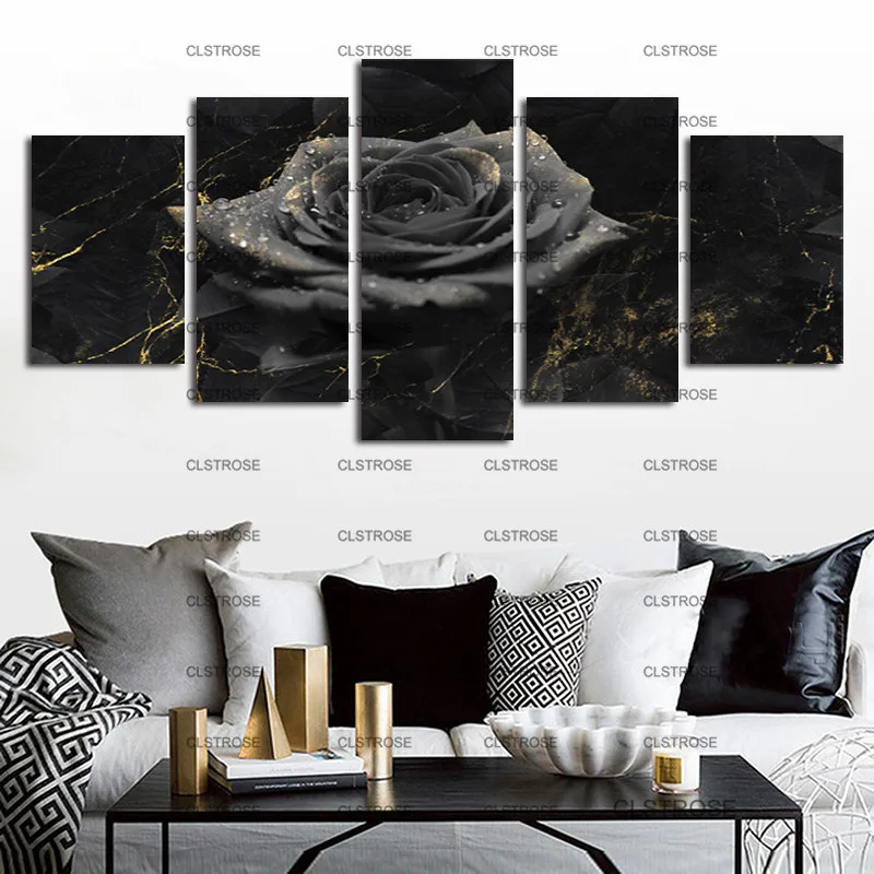 Black Dewy Rose Poster Still Life Hd Print Pattern 5Pcs Home Decoration Canvas Painting Frameless Style
Black Dewy Rose Poster Still Life Hd Print Pattern 5Pcs Home Decoration Canvas Painting Frameless Style