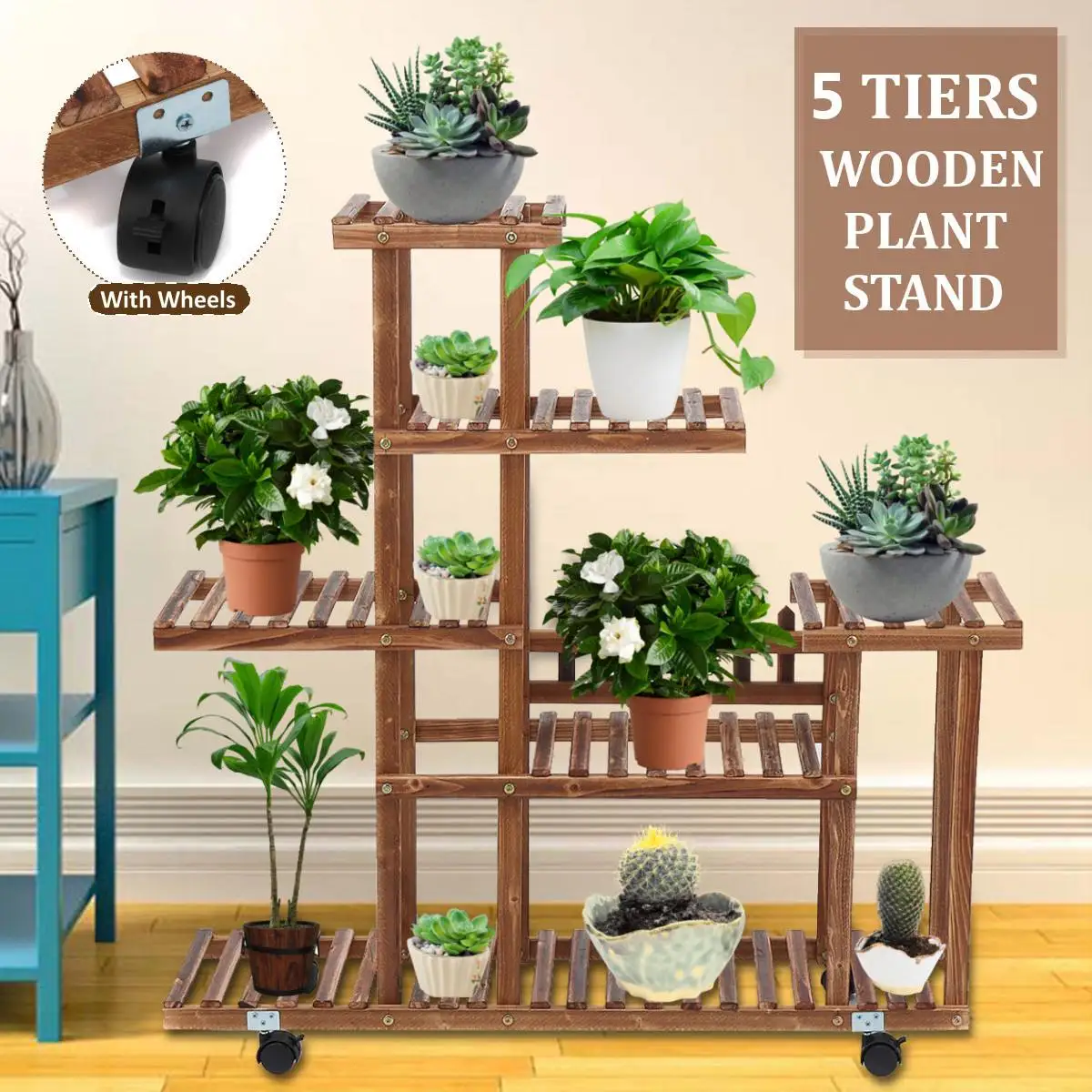 5 Tiers Wooden Flower Rack Plant Stand Multi Flower Stand Shelves Bonsai Display Shelf Yard Garden Patio Balcony Flower Stands
5 Tiers Wooden Flower Rack Plant Stand Multi Flower Stand Shelves Bonsai Display Shelf Yard Garden Patio Balcony Flower Stands