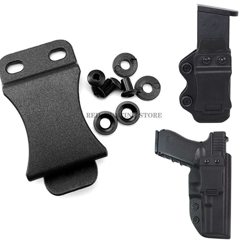 

Tactical K Sheath Holster Waist Clip Kydex IWB Gun Holster Mag Case Clip Outdoor DIY Pocket Sheath Belt Clips With Screws