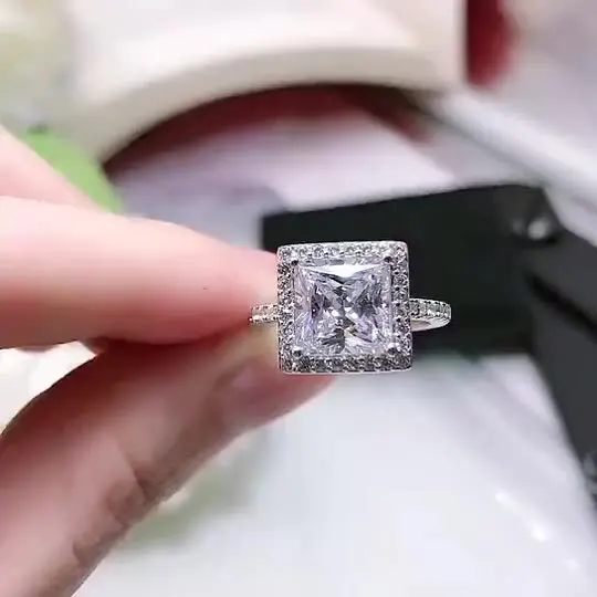 New S925 Sterling Silver Ring Princess Square 7*7 Zircon Female Square Wedding Ring Jewelry
New S925 Sterling Silver Ring Princess Square 7*7 Zircon Female Square Wedding Ring Jewelry