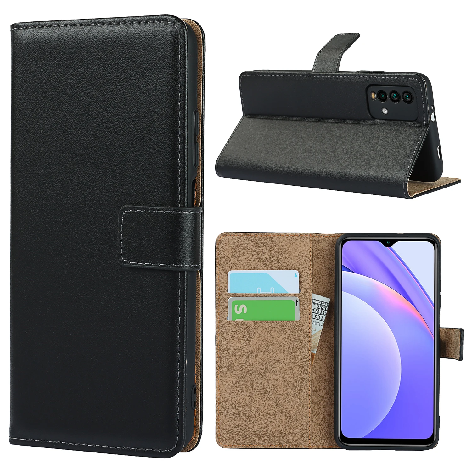 Magnetic Genuine Leather Wallet Case Book Case With Card Holder Stand For Xiaomi Redmi 9T,Flip Soft TPU Shockproof Phone Cover
Magnetic Genuine Leather Wallet Case Book Case With Card Holder Stand For Xiaomi Redmi 9T,Flip Soft TPU Shockproof Phone Cover