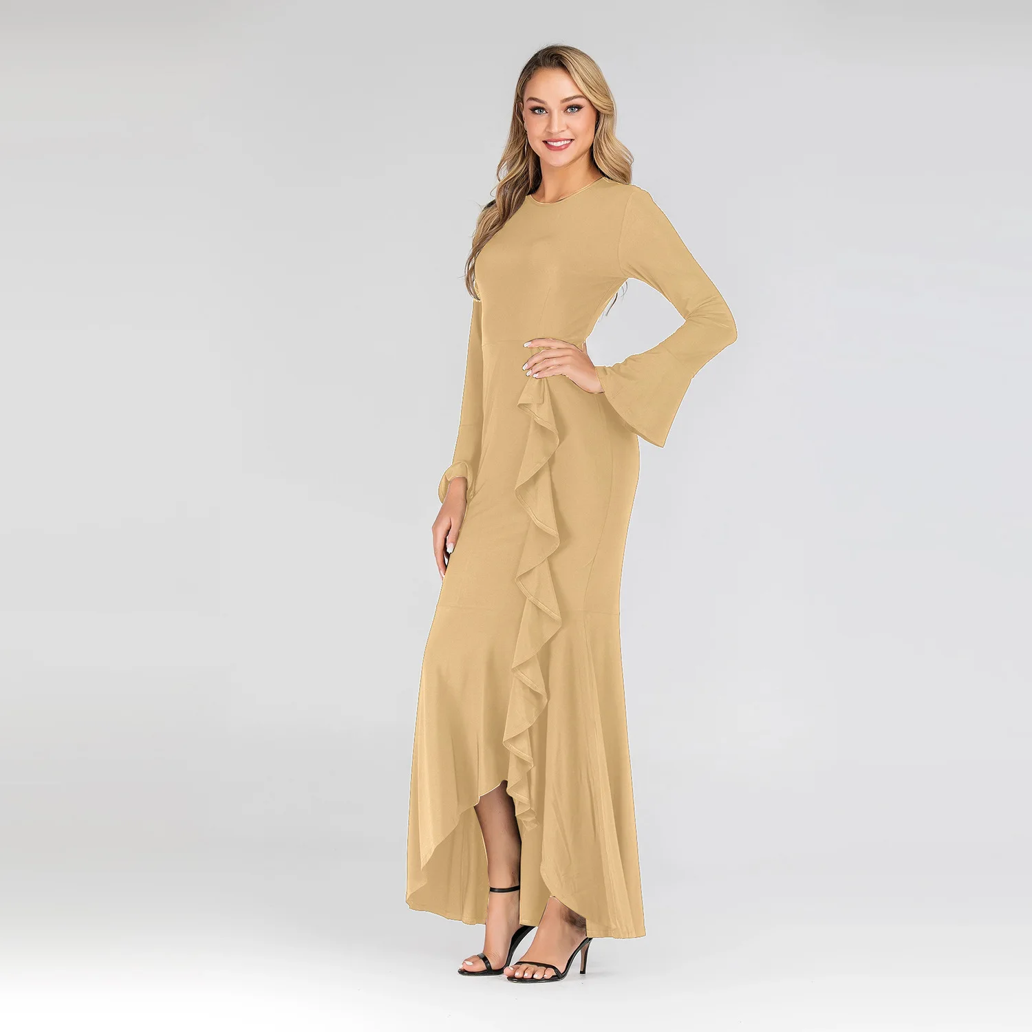 Muslim Abaya Fishtail Maxi Dress Ruffled Irregular Vestidos Long Robe Gowns Kimono Ramadan Eid Islamic Elbise Worship Service
Muslim Abaya Fishtail Maxi Dress Ruffled Irregular Vestidos Long Robe Gowns Kimono Ramadan Eid Islamic Elbise Worship Service
