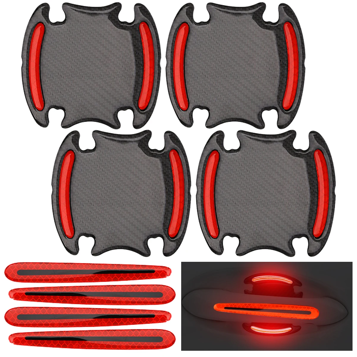 8pcs Car Door Handle Reflective Stickers 3D Carbon Fiber Auto Door Handle Scratch Protection Cover Anti-Scratch Protective Film
8pcs Car Door Handle Reflective Stickers 3D Carbon Fiber Auto Door Handle Scratch Protection Cover Anti-Scratch Protective Film