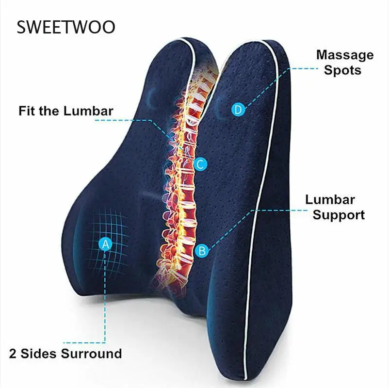 Lumbar Side Support Pillow Spine Coccyx Protect Orthopedic Car Seat Office Sofa Chair Back Cushion Memory Foam Waist 2021
Lumbar Side Support Pillow Spine Coccyx Protect Orthopedic Car Seat Office Sofa Chair Back Cushion Memory Foam Waist 2021