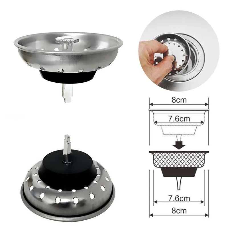 1PC Steel Kitchen Sink Strainer Stopper Waste Plug Drain Accessories Basin Sink Filter Type Deodorization Ki Sink G8U0
1PC Steel Kitchen Sink Strainer Stopper Waste Plug Drain Accessories Basin Sink Filter Type Deodorization Ki Sink G8U0