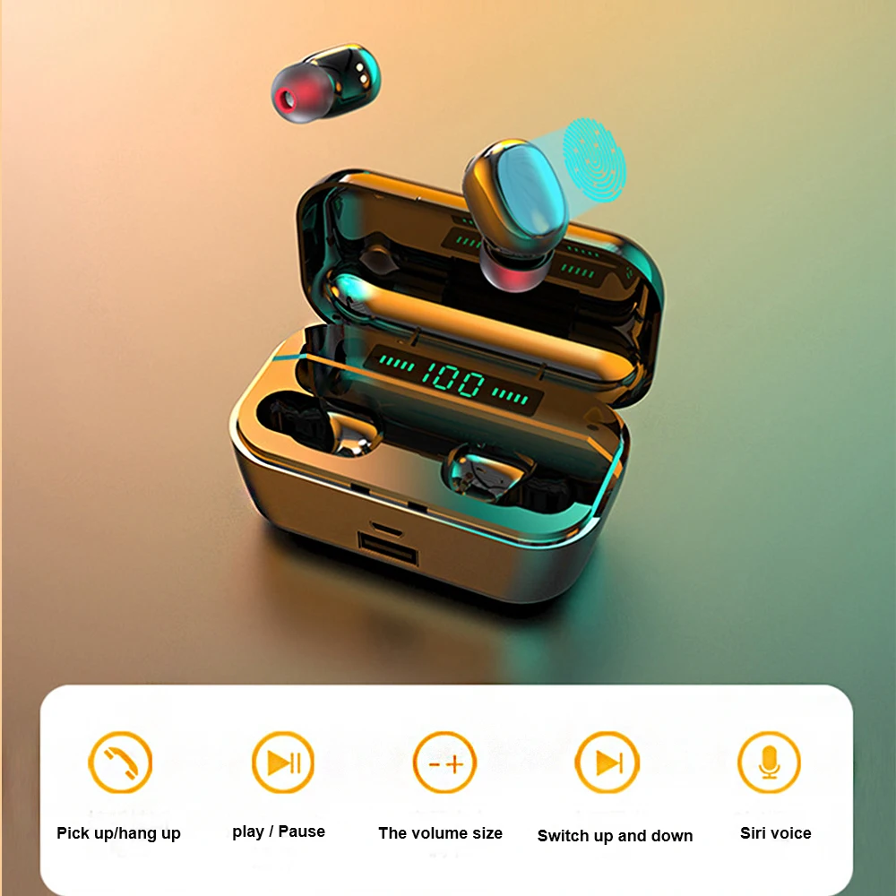 G6S TWS Wireless Headphones Earphone 5.0 Bluetooth IPX5 Waterproof 3D Sports Stereo Sound Headphones headset With Charging Box 
G6S TWS Wireless Headphones Earphone 5.0 Bluetooth IPX5 Waterproof 3D Sports Stereo Sound Headphones headset With Charging Box
