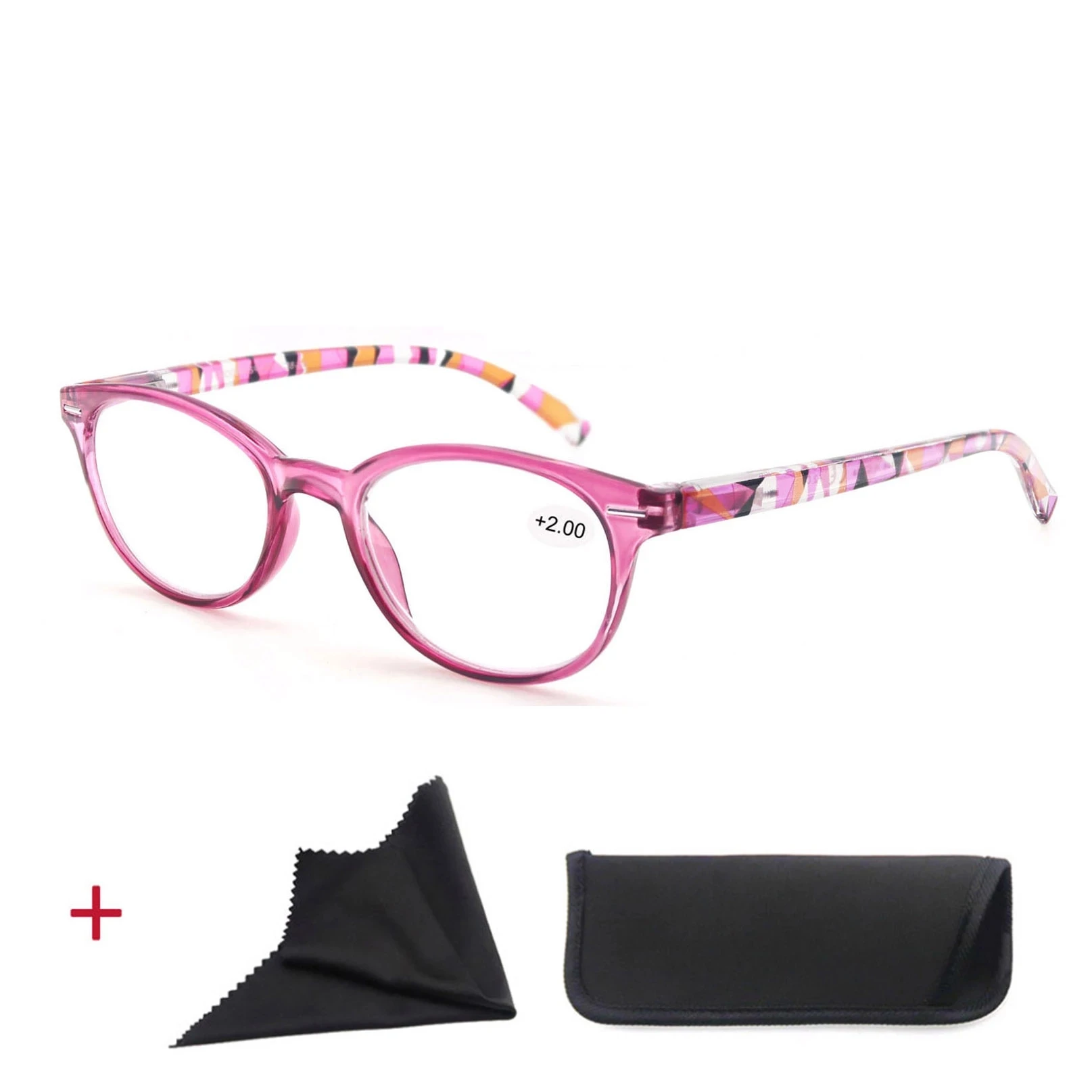 Multicoloured Ladies's Reading Glasses Fashion Round Plastic Frame With Sping Hinge Stylish Comfortable Readers For Women
Multicoloured Ladies's Reading Glasses Fashion Round Plastic Frame With Sping Hinge Stylish Comfortable Readers For Women