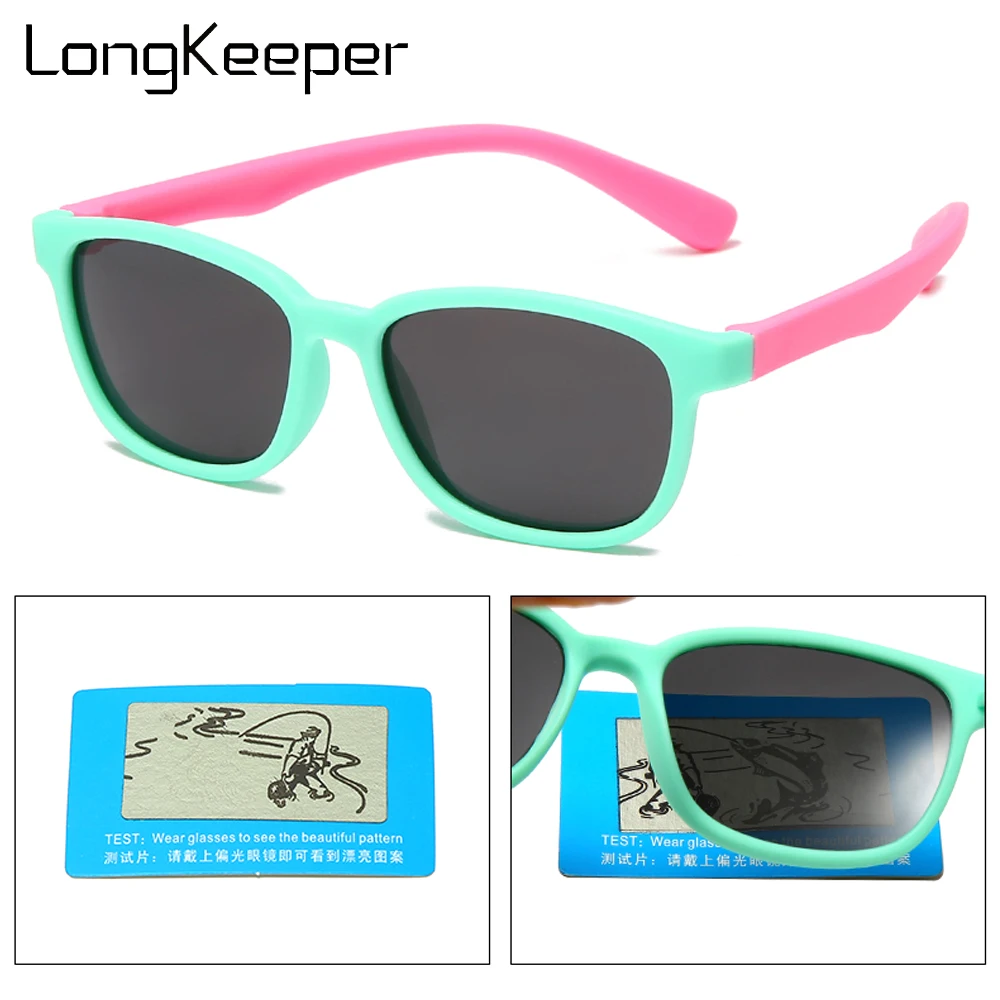 

New Kids Polarized Sunglasses Boys Girls Fashion Square Sun Glasses Children Green Pink Eyewear Baby UV400 Shades Infantil Gafas