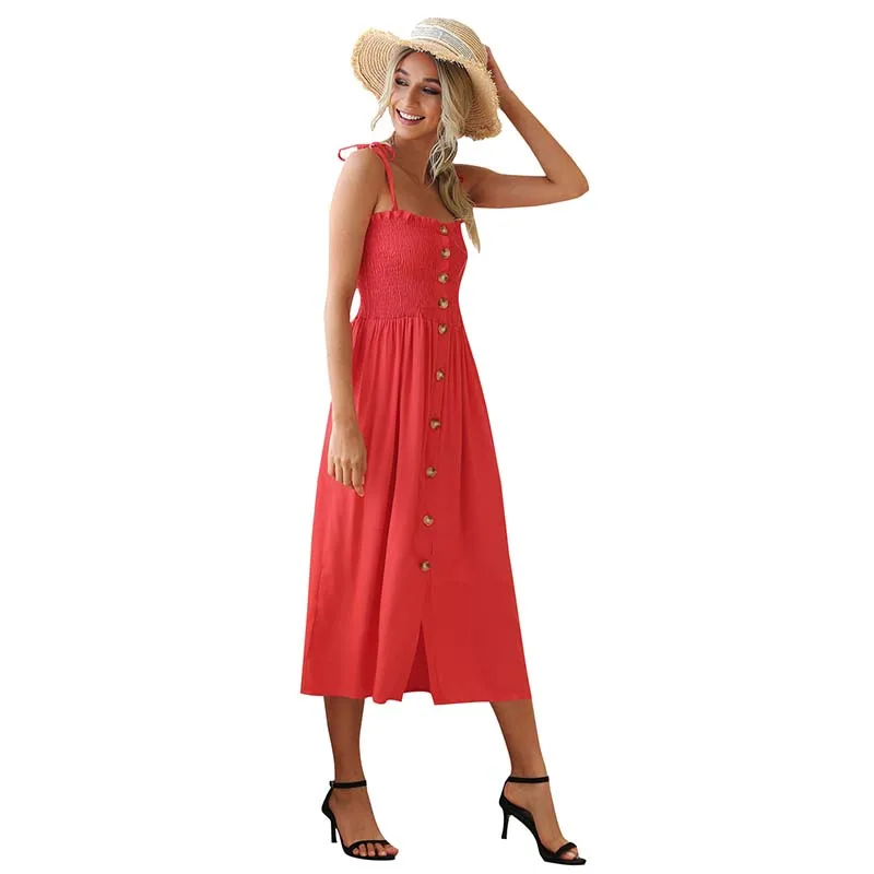 Summer Boho Suspender Dress Women Sleeveless Off Shoulder Single Breasted Midi Dress Ladies Party Beach Sundress Femme
Summer Boho Suspender Dress Women Sleeveless Off Shoulder Single Breasted Midi Dress Ladies Party Beach Sundress Femme