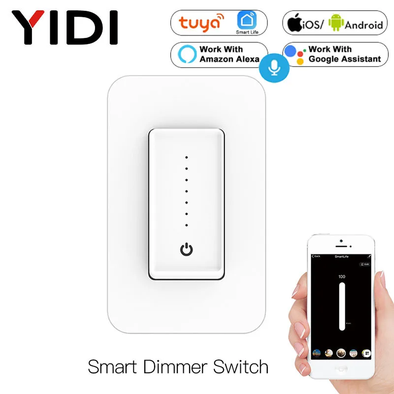 US WiFi Smart Light Dimmer Switch Smart Life/Tuya APP Remote Compatible with Alexa Google Home for Voice Control,No Hub Required
US WiFi Smart Light Dimmer Switch Smart Life/Tuya APP Remote Compatible with Alexa Google Home for Voice Control,No Hub Required