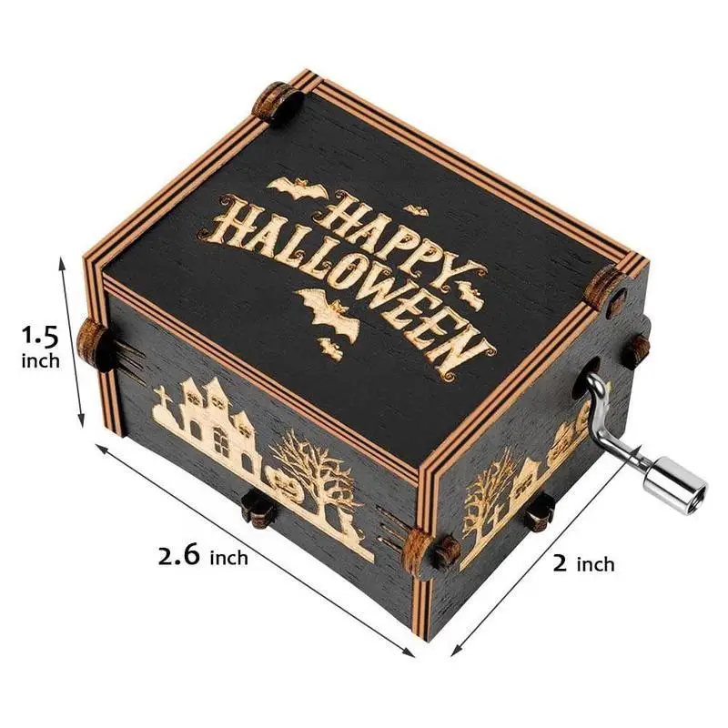 Vintage Wooden Music Box Halloween Theme Clockwork Musical Boxes Carved Wooden Gifts for Kids Friends Brother
Vintage Wooden Music Box Halloween Theme Clockwork Musical Boxes Carved Wooden Gifts for Kids Friends Brother