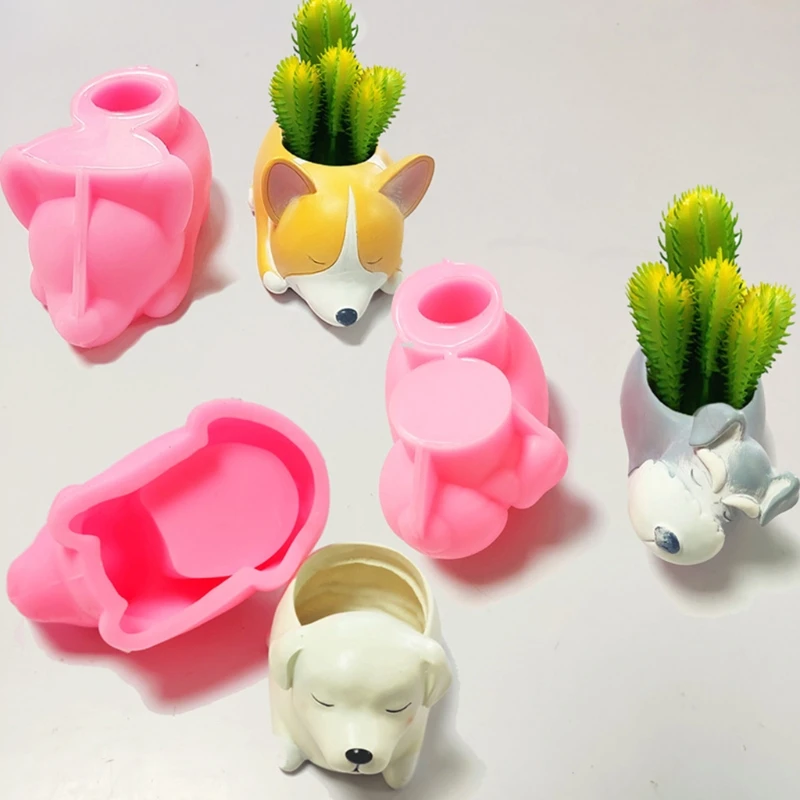 D0LC Pack of 3 Unique Dog-shaped Silicone Mold DIY 3D Flowers Plants Pot Mould Ideal for Home Desk DIY Ornaments Decorations
D0LC Pack of 3 Unique Dog-shaped Silicone Mold DIY 3D Flowers Plants Pot Mould Ideal for Home Desk DIY Ornaments Decorations