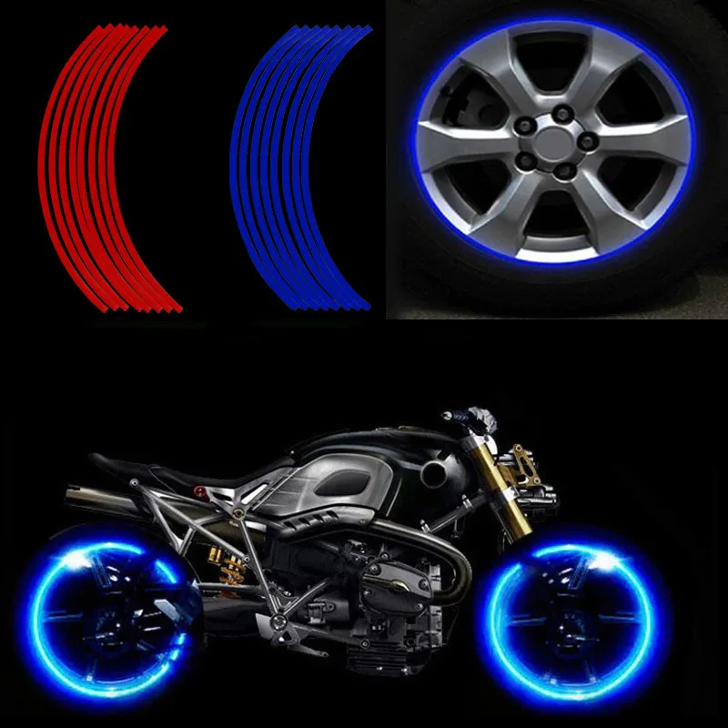 16pcs 17" 18" General Car Pedal Motorcycle Reflective Strip Decals Sticker Wheel Hub Electric Vehicle Tire Steel Rim Stickers
16pcs 17" 18" General Car Pedal Motorcycle Reflective Strip Decals Sticker Wheel Hub Electric Vehicle Tire Steel Rim Stickers